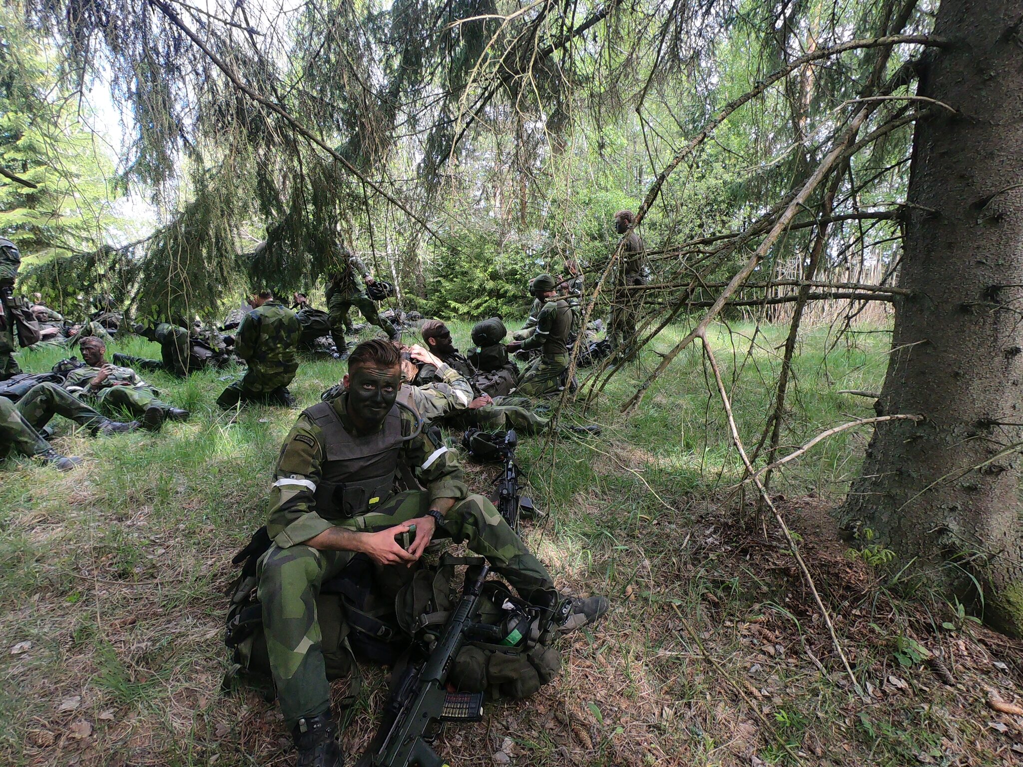 Christian Hartmann during Swedish Armed Forces field training